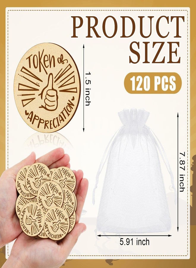 Colingmill 120 Pcs Token of Appreciation Coins Appreciation Tokens Bulk Wooden Kindness Coins Thank You Tokens for Student Awards School Supplies Kids Behavior Employee Nurse Coworker(Thumbs up) - Image 3