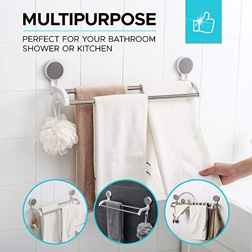 NEVADRILL Stainless Steel Wall Mounted Self Adhesive Towel Napkin Holder Bar for Bathroom and Kitchen [Nr-1338], Silver - Image 3