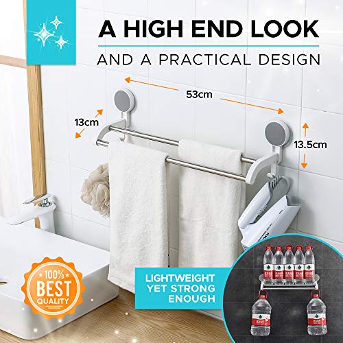 NEVADRILL Stainless Steel Wall Mounted Self Adhesive Towel Napkin Holder Bar for Bathroom and Kitchen [Nr-1338], Silver - Image 4