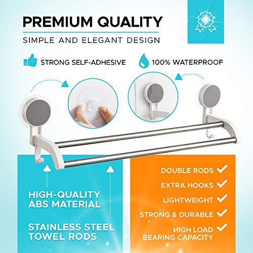 NEVADRILL Stainless Steel Wall Mounted Self Adhesive Towel Napkin Holder Bar for Bathroom and Kitchen [Nr-1338], Silver - Image 2