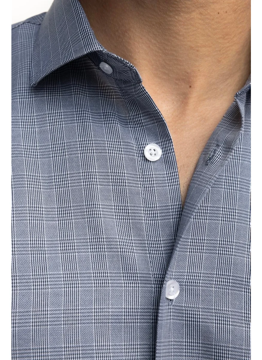 Tudors Classic Fit Comfortable Slim Striped Cotton Tie Collar Men's Shirt