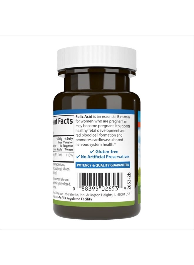 Carlson Folic Acid, 400 mcg, Provides Important Prenatal Support, Fetal Development, 300 Tablets - Image 3