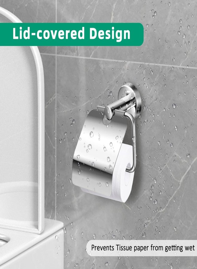 OlBuWa Toilet Paper Holder with Cover Tissue Roll Storage Rack Storage Dust-Proof for Kitchen & Bathroom-304 Stainless Steel - Image 5