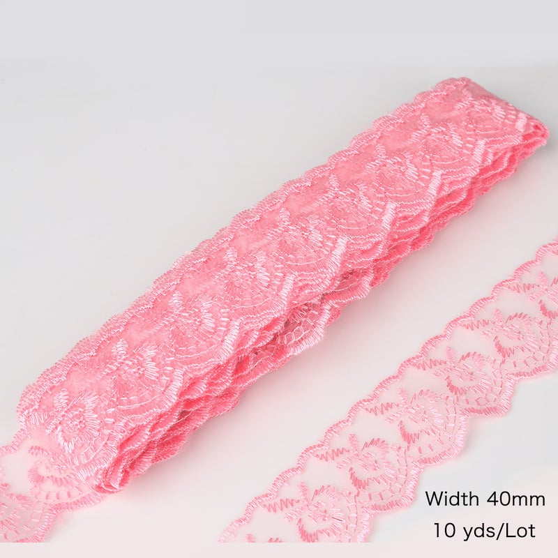 Factory wholesale color embroidery lace decoration clothing accessories accessories diy hand woven material accessories light pink - Image 1