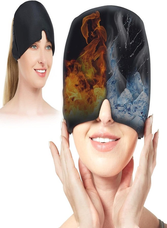 DASOSMI CREATION Migraine Relief Cap, Cooling Gel Hat, Soothing Headache Ice Pack Mask Products, Face Cold Compress Head Wrap for Tension & Stress (Headache Relief Hat for Migraine Cap) - Image 1