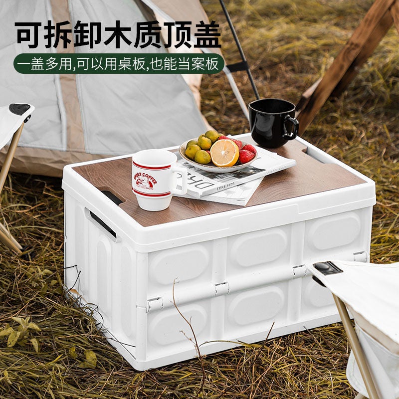 Outdoor Camping Storage Box, Car Trunk Organizer, Car Folding Thickened Storage Box, Plastic Storage Box - Image 2
