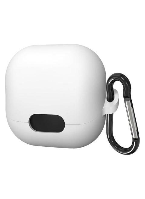Soft Silicone AirPods 4/4NC Case – Scratch-Resistant And Lightweight With Carabiner - White