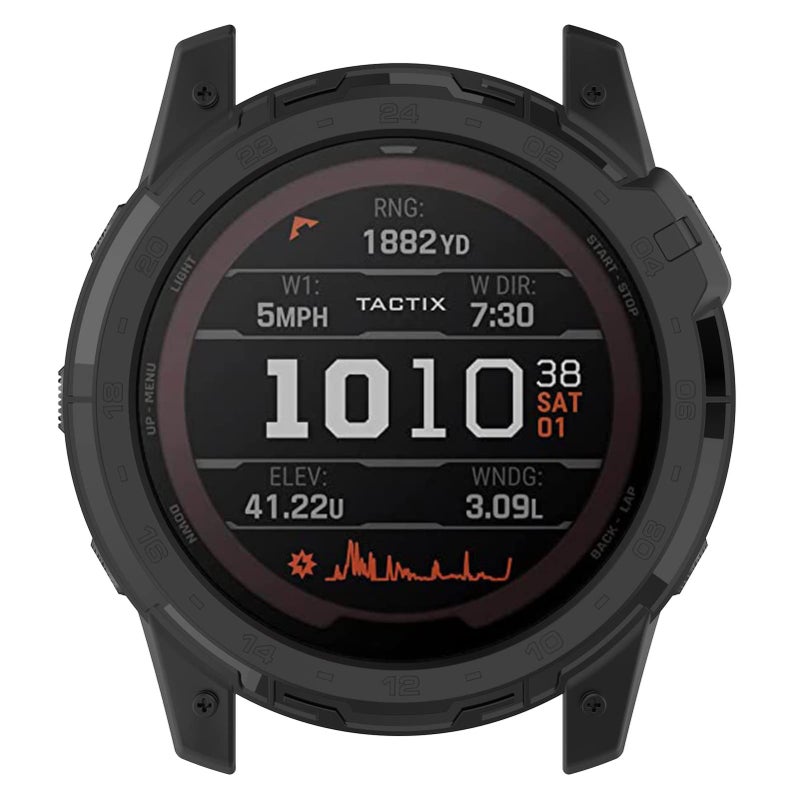 LOKEKE غطاء واقي متوافق مع Garmin Tactix 7 من LOKEKE، غلاف واقي من TPU لجهاز Garmin Tactix 7 / Enduro 2 (TPU أسود) - Image 1