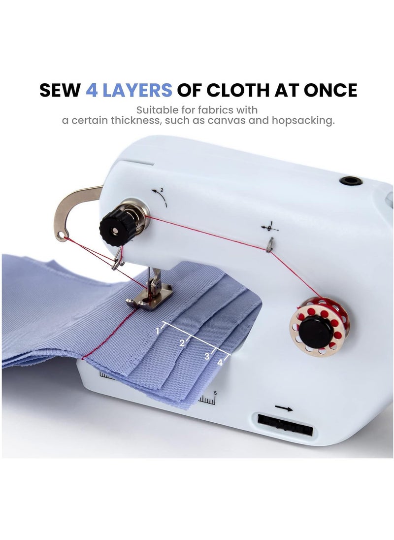 Arabest Handheld Sewing Machine, Portable Mini Sewing Machine, Machine Electric Stitch Tool, Electric Sewing Machine with Sewing Accessories, Suitable for Clothing, Curtains, Denim, Leather(White)  - Image 4