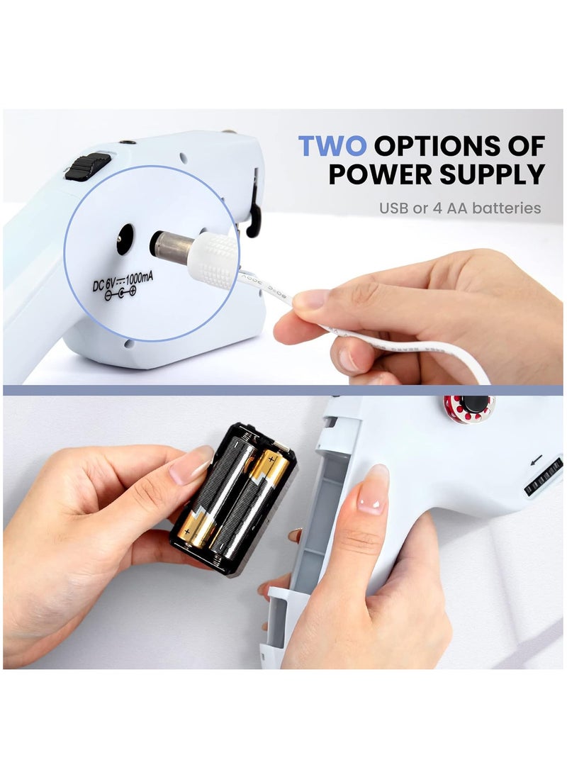 Arabest Handheld Sewing Machine, Portable Mini Sewing Machine, Machine Electric Stitch Tool, Electric Sewing Machine with Sewing Accessories, Suitable for Clothing, Curtains, Denim, Leather(White)  - Image 5