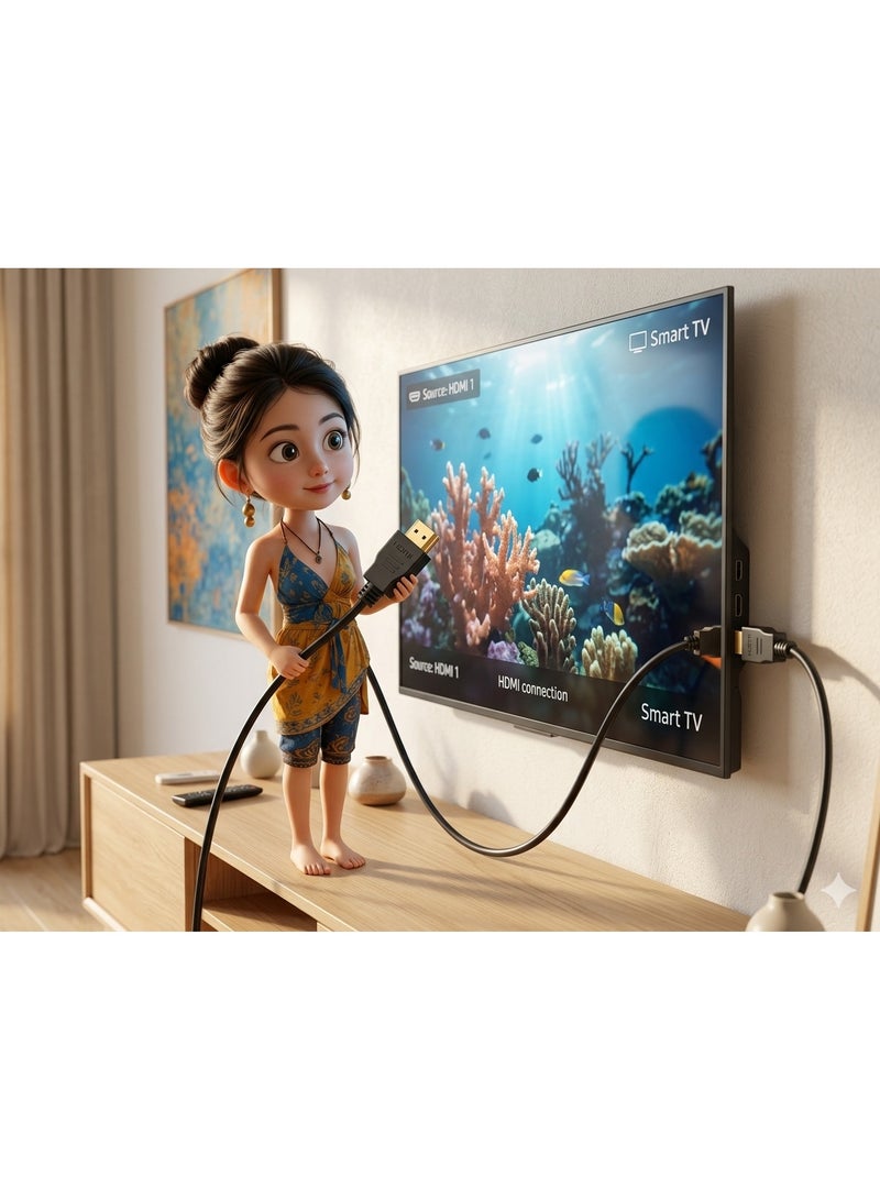 كابل ORCRX HDMI عالي السرعة 1.4 فولت بطول 1.5 متر يدعم تقنية 3D ودقة Full HD ودقة تصل إلى 4K لتحسين جودة الفيديو والصوت - Image 4