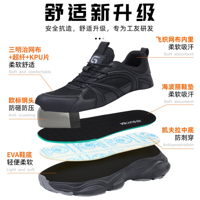 Winter Labor Protection Shoes For Men, Anti-Smash, Anti-Puncture, Steel Toe Safety Shoes, Fleece-Lined Men'S Protective Construction Site Work Shoes - Image 4