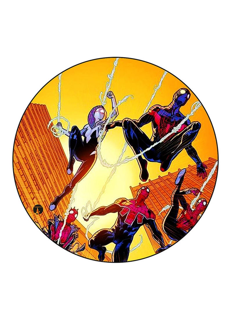 RKN Spiderman Printed Mouse Pad  Round  Multicolour