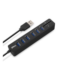 نيبمينينت موزّع USB 2.0 مع قارئ بطاقات SD/TF أسود  - Image 1