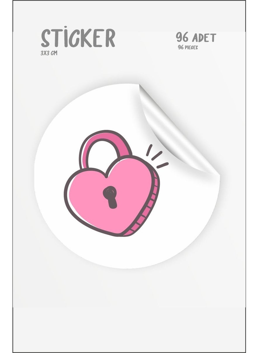 HSN Valentine's Day Heart Themed Sticker Set 96 Labels 2 Pages  - Image 1