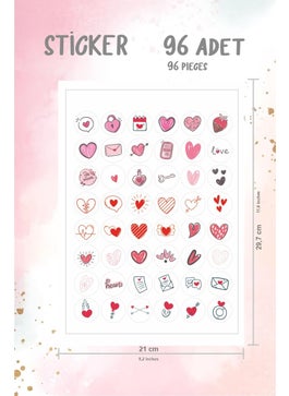 Valentine's Day Heart Themed Sticker Set 96 Labels 2 Pages - pzsku/Z0E245D304D13E05014C9Z/45/_/1737043835/89e05426-772a-495b-bb26-1b78ffef7fbf