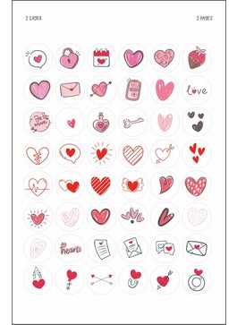 Valentine's Day Heart Themed Sticker Set 96 Labels 2 Pages - pzsku/Z0E245D304D13E05014C9Z/45/_/1737043837/588a633d-533a-4e44-9873-8f33c3550f13