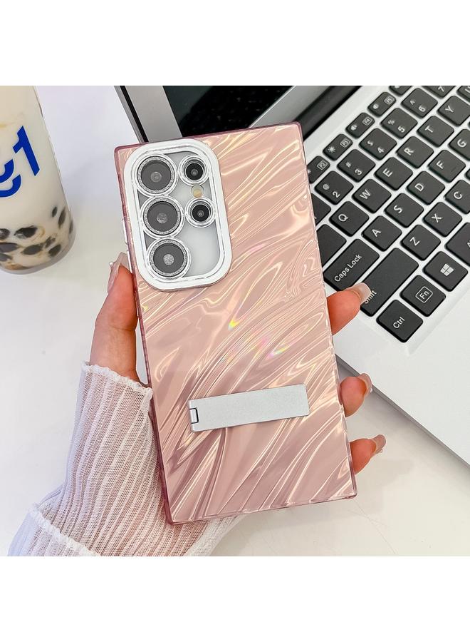 اس-توب جراب لهاتف Samsung Galaxy S24 Ultra 5G، جراب هاتف TPU قابل للطي مع غشاء عدسة، مطلي بطبقة لامعة - Image 1