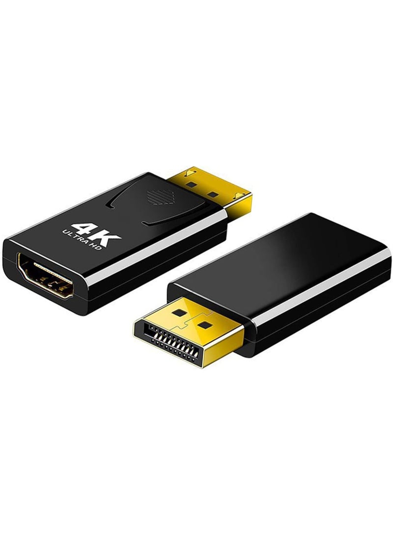 محول DisplayPort إلى HDMI بدقة 4K – قطعتين – توصيل مباشر من الكمبيوتر للشاشة أو التلفزيون – يدعم 60 هرتز - Image 1
