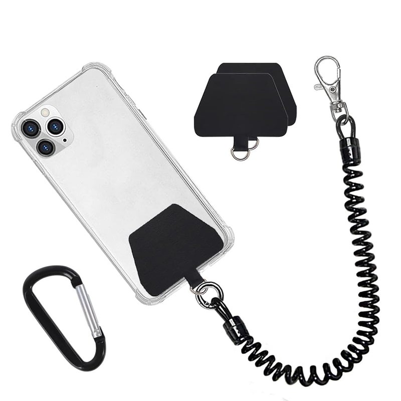 Zeitel ® Phone Lanyard Tether with Patch Universal Stretchy Straps and Phone Case Anchor for Anti-Drop Outdoor Skiing Hiking Cycling Climbing Compatible for Pixel Most Smartphones iPhone Samsung - Image 1