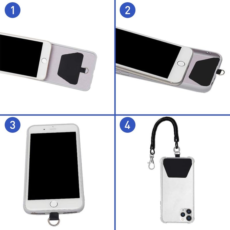 Zeitel ® Phone Lanyard Tether with Patch Universal Stretchy Straps and Phone Case Anchor for Anti-Drop Outdoor Skiing Hiking Cycling Climbing Compatible for Pixel Most Smartphones iPhone Samsung - Image 4