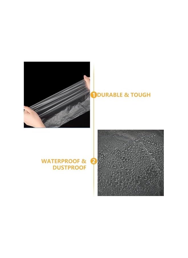 PROMASS - promass Plastic Dust Sheet for Decorating, 4 Rolls Waterproof Masking Film Rolls, Protective Masking Film, Transparent Pre-Taped Masking Film, Prevent Dust Paint for Car, Furniture, Floor(2.4M x 20M) - Image 1
