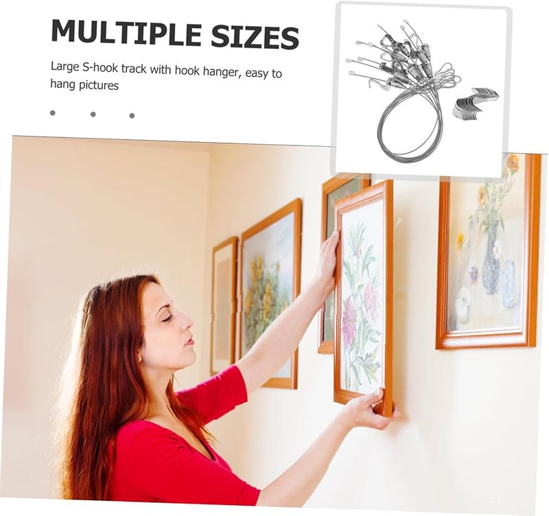 Artibetter 10 Pack Removable Picture Hanging Kit with Cable Hooks Easy Install for Frames - Image 4