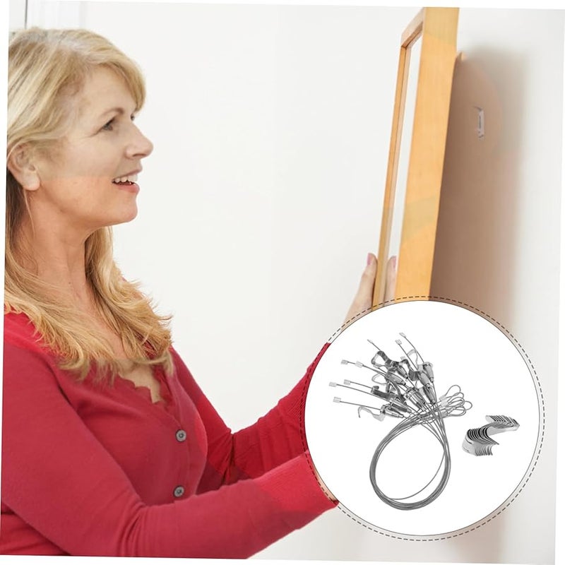 Artibetter 10 Pack Removable Picture Hanging Kit with Cable Hooks Easy Install for Frames - Image 5