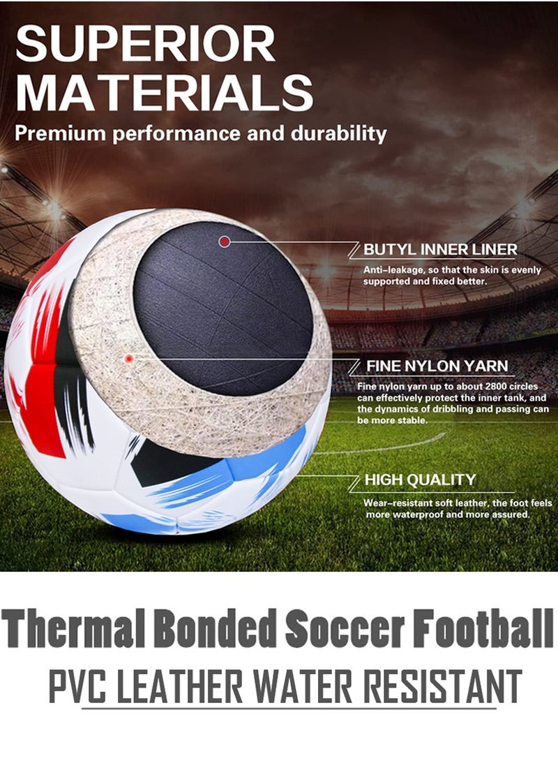 QUTOOB Football Size 5 - Soccer Ball for Indoor and Outdoor Use - Officially Sized and Weighted Match Ball for Competitive Play, Training, Recreational Games, All Levels  - Image 2