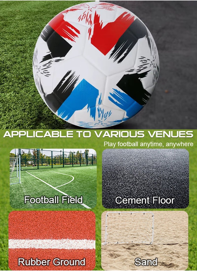 QUTOOB Football Size 5 - Soccer Ball for Indoor and Outdoor Use - Officially Sized and Weighted Match Ball for Competitive Play, Training, Recreational Games, All Levels  - Image 4
