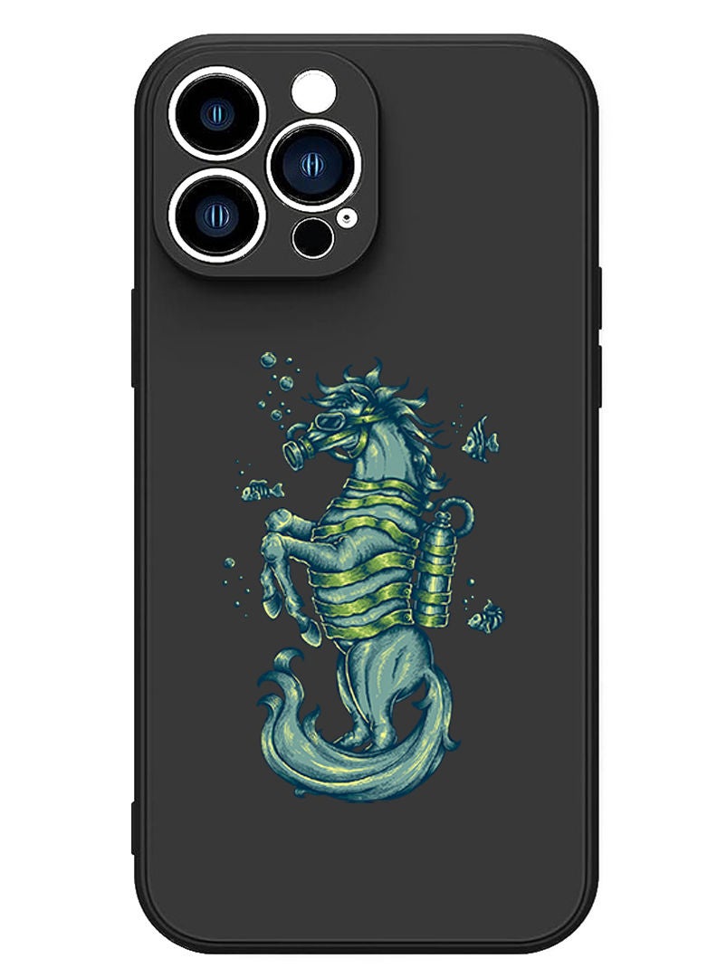 Theodor Protective Slim Fit Case Liquid Silicone Cover with Full Body Protection Anti-Scratch Shockproof Case For iPhone 13 Pro Black  - Secret Garden copy - Image 1