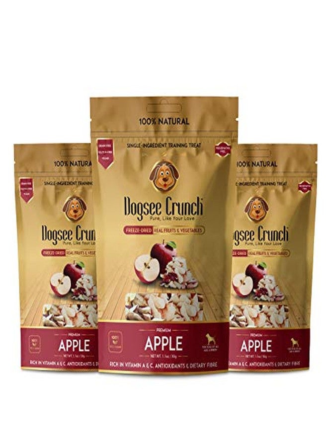 New Dogsee Crunch Single-Ingredient Freeze-Dried Apple Training Treat for Dogs, 30 g (Pack of 3)