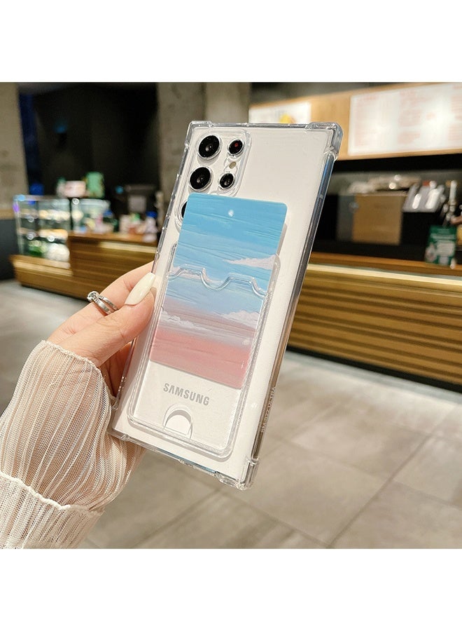 Wffo Compatible with Samsung Galaxy S23 Ultra Phone Case - Clear Protective Card Slot Case - Ultra-Thin Shockproof Soft TPU Wallet Phone Case with Bumper - TPU Drop Protection - Clear - Image 3