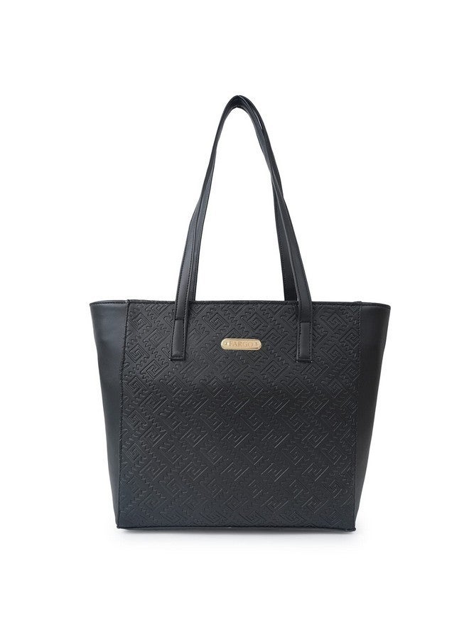 Fargo Stylish Women Tote Handbag - Trendy & Spacious Carryall for Everyday Use (616-627) (Black2) - Image 1