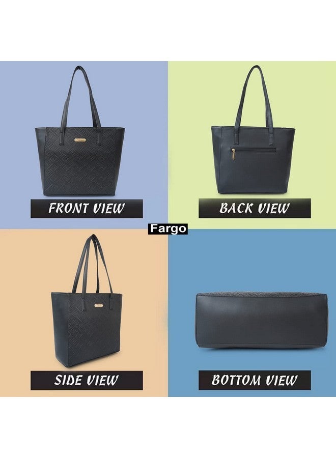 Fargo Stylish Women Tote Handbag - Trendy & Spacious Carryall for Everyday Use (616-627) (Black2) - Image 5