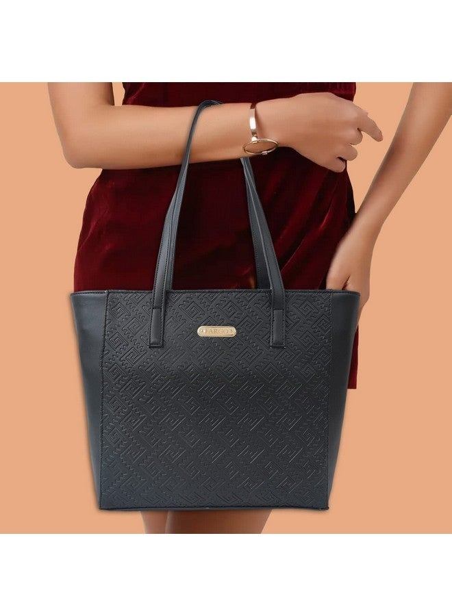 Fargo Stylish Women Tote Handbag - Trendy & Spacious Carryall for Everyday Use (616-627) (Black2) - Image 3