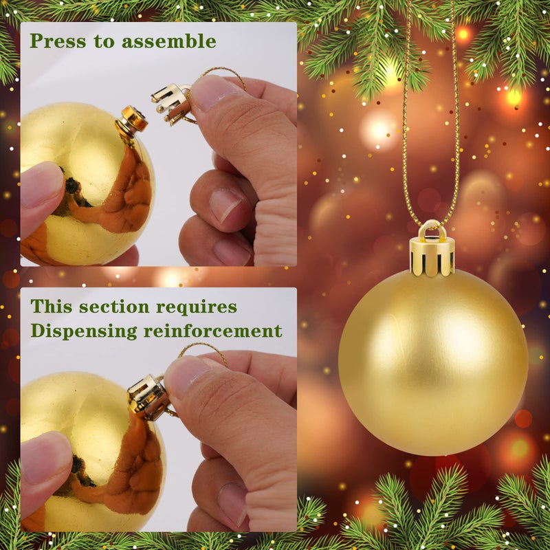 WBCBEC 120 Pieces 0.5 Inch Round Christmas Ornament Caps Replacement Plastic Christmas Ornament Hangers Caps for Christmas Tree Ceramic Glass Porcelain Christmas Ornaments DIY Decorations (Gold) - Image 3