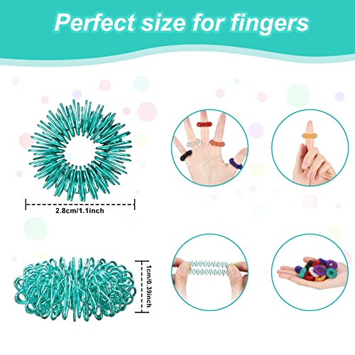 Nuogo 200 Pcs Acupressure Rings Fidget Spiky Sensory Finger Massager Ring Stress Relief Fidget Sensory Toys Anxiety Relief Toys Stress Reducer for Men WomenVivid Color - Image 5