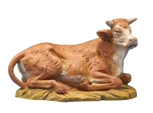 Fontanini by Roman Inc., Seated Ox, 5" Animals Collection, Nativity Figure and Accessories, Hand Sculpted and Painted - Image 2