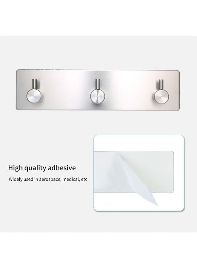 Goolsky Towel Hook Rack Wall Mounted 19cm Coat Hanger with 3 Heavy Duty Hook, Easy to Install Rail for Bedroom, Bathroom, Foyer, Hallway, Garden, Office (304 Stainless Steel Brushed Nickel) - Image 4