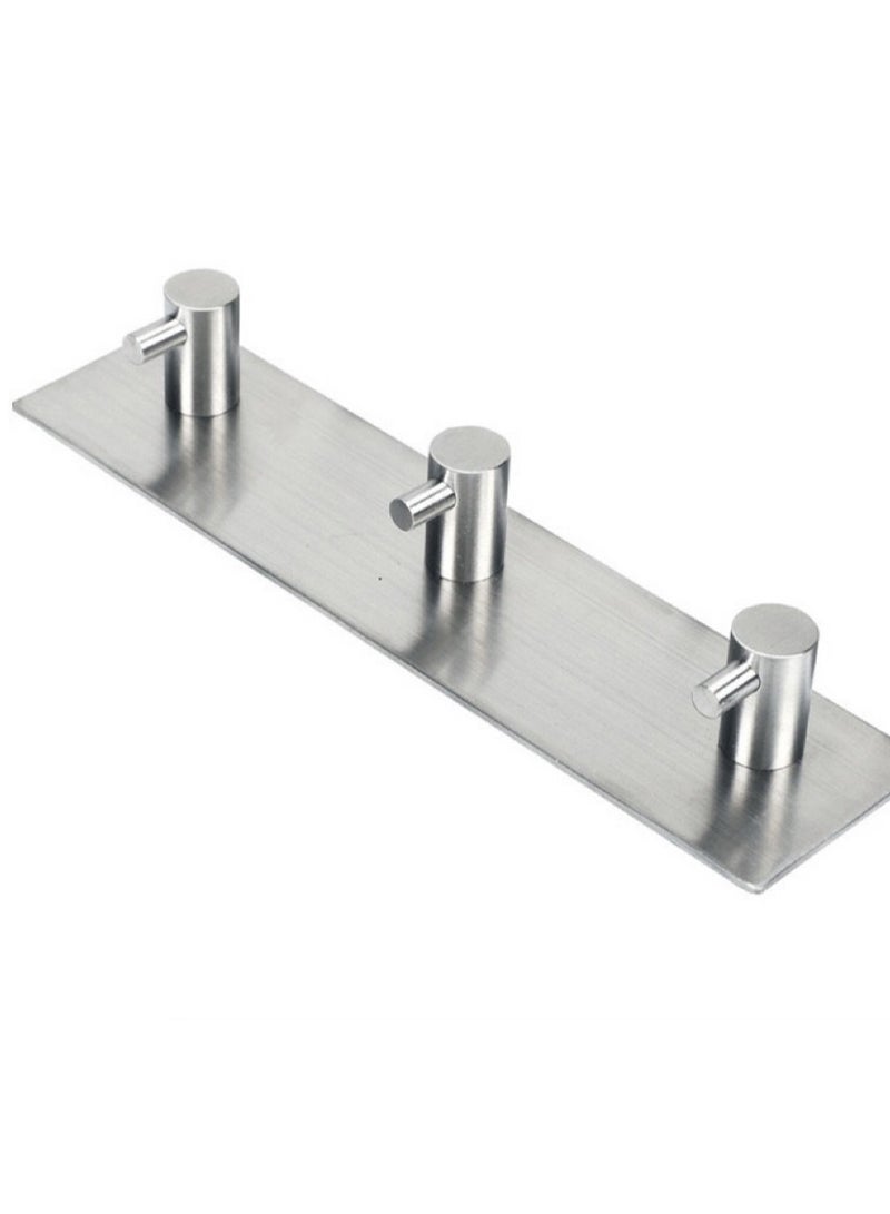 Goolsky Towel Hook Rack Wall Mounted 19cm Coat Hanger with 3 Heavy Duty Hook, Easy to Install Rail for Bedroom, Bathroom, Foyer, Hallway, Garden, Office (304 Stainless Steel Brushed Nickel) - Image 1