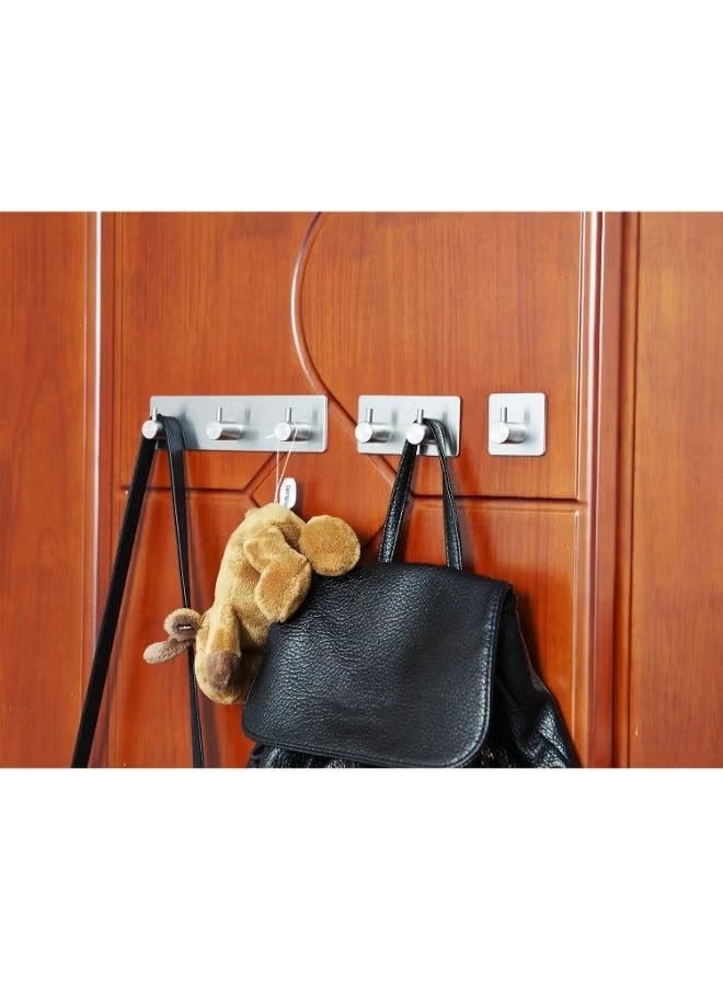 Goolsky Towel Hook Rack Wall Mounted 19cm Coat Hanger with 3 Heavy Duty Hook, Easy to Install Rail for Bedroom, Bathroom, Foyer, Hallway, Garden, Office (304 Stainless Steel Brushed Nickel) - Image 2