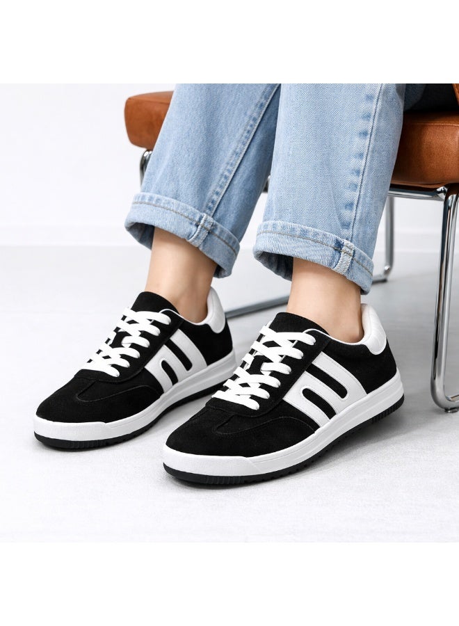 أحذية رياضية نسائية من الجلد المدبوغ بتصميم عصري - Image 1