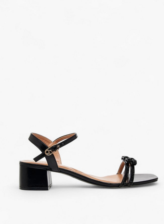 سيليست صنادل نسائية بكعب عريض مزينة - Image 1