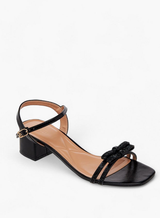 سيليست صنادل نسائية بكعب عريض مزينة - Image 3