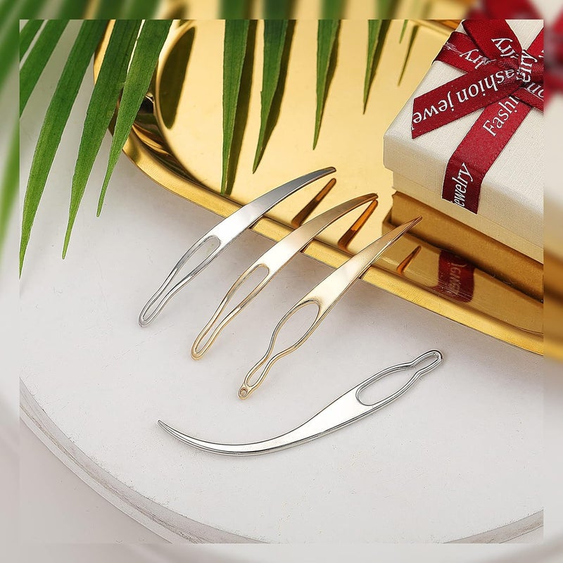 WILLBOND 4 Pieces Sisterlock Retighten Tool, Dreadlock Tool for Hair, Dreadlock Crochet Needle, Loc Needle for Dreads Silver Gold Dread Crochet Needle for Hair Extensions Styling Tools Loc Maintenance - Image 5