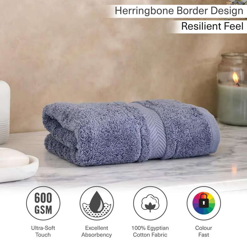 Pan Home Luxury Cotton Hand Towel 50x90cm - Slate Blue - Image 5