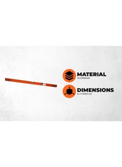 BLACK+DECKER 100Cm Aluminium Box Beam Spirit Level Orange Black Bdht43190 2 Years Warranty  - Image 2