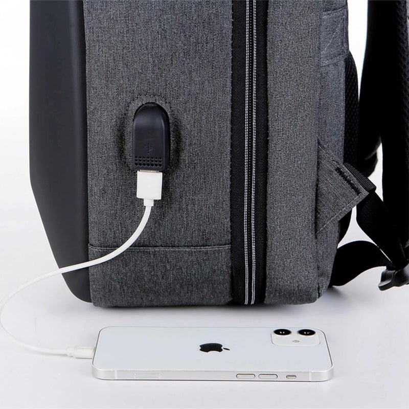 هايك حقيبة ظهر لاب توب Hike شبه صلبة مع قفل رقمي مدمج ومنفذ USB مقاومة للماء مقاس 17 بوصة، حقيبة يومية للجنسين للسفر والمكتب والأعمال، HK605 - Image 5