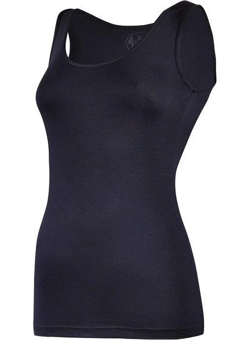Yeni New Star 2179 Navy Blue Lycra Wide Strap Women's Undershirt